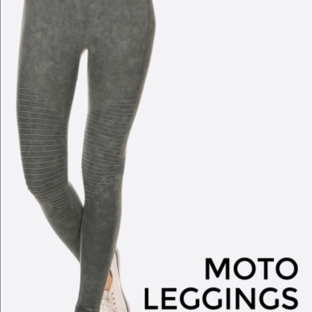 Vintage Green Moto Leggings